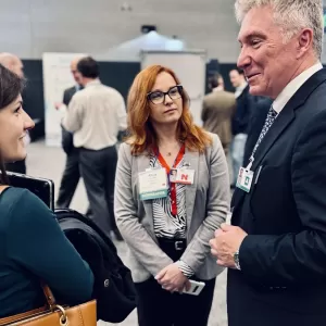 Attendees during a networking break at the 2024 Global Methane Forum in Geneva, Switzerland.