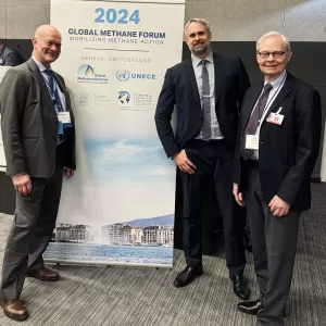 Michal Drabik (center), UNECE, with 2024 Global Methane Forum attendees in Geneva, Switzerland.