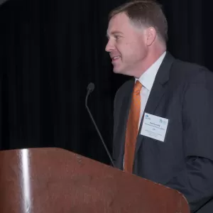 U.S. representative Paul Gunning speaking at the 2016 Global Methane Forum in Washington, D.C., United States.